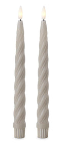 Set of 2 LED narrow spiral candles