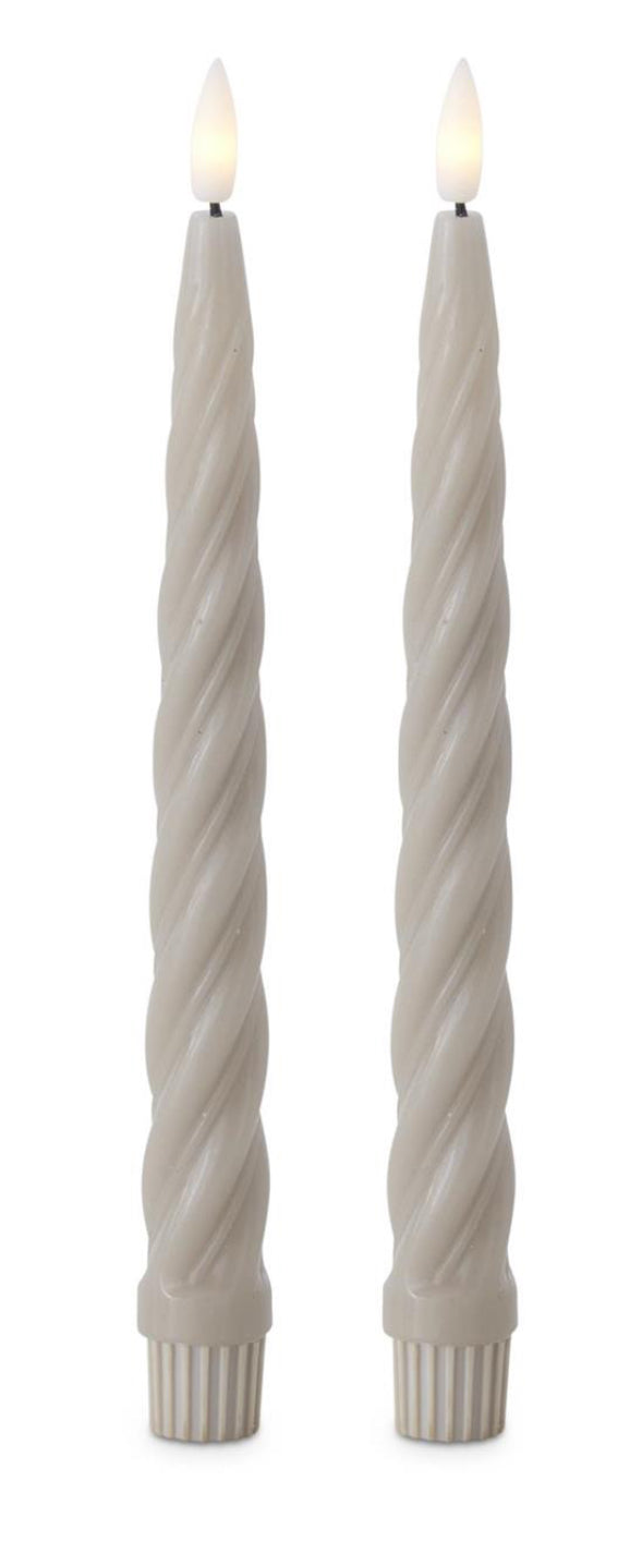 Set of 2 LED narrow spiral candles