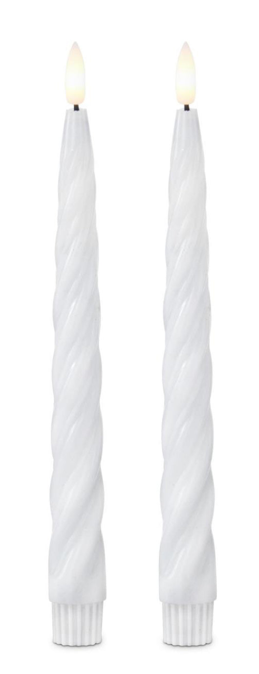 Set of 2 LED narrow spiral candles