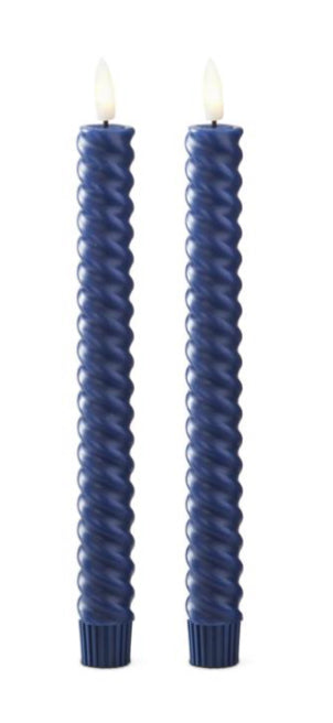 Set of 2 LED wide spiral candles