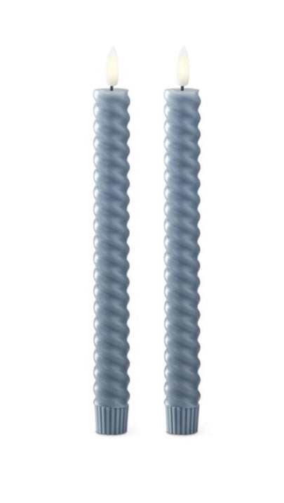 Set of 2 LED wide spiral candles