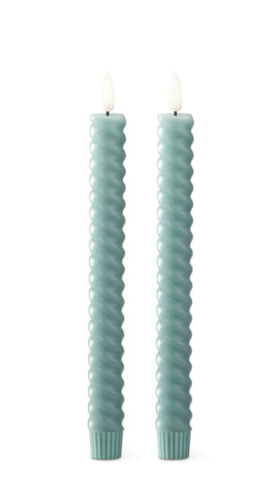 Set of 2 LED wide spiral candles