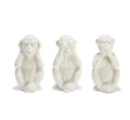 Set of 3Hear No Evil, See No Evil, Speak No Evil Monkeys - Ceramic
