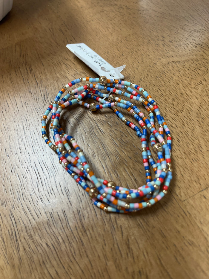Set of 6 sead beed stretch bracelets