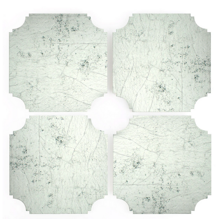 Silver Leaf Coasters- Set of Four