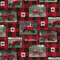 Farmall Tractor Plaid Cotton Fabric
