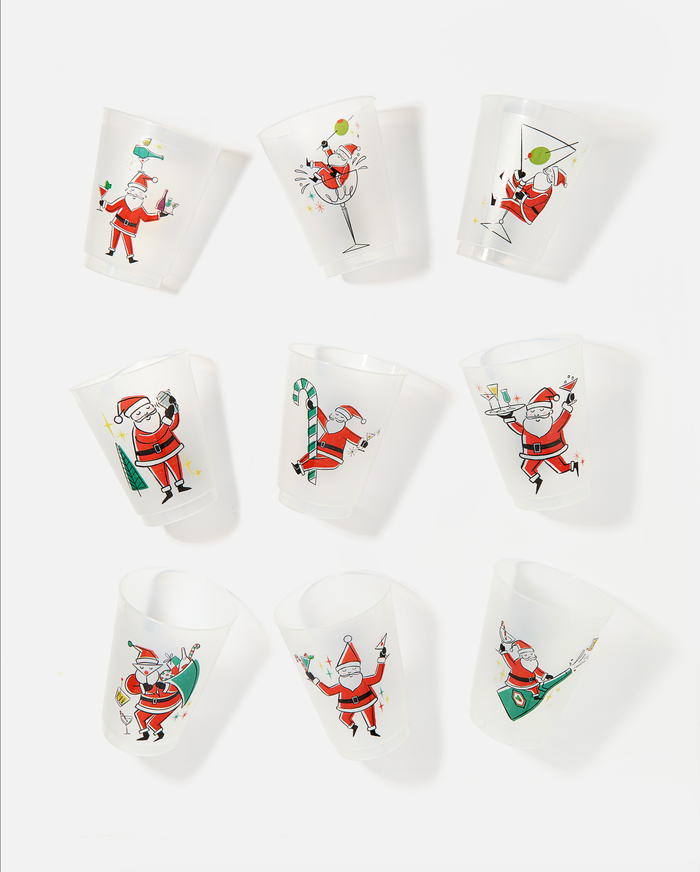 Sippin' Santas Frosted Cups / 9 Cups - Christmas