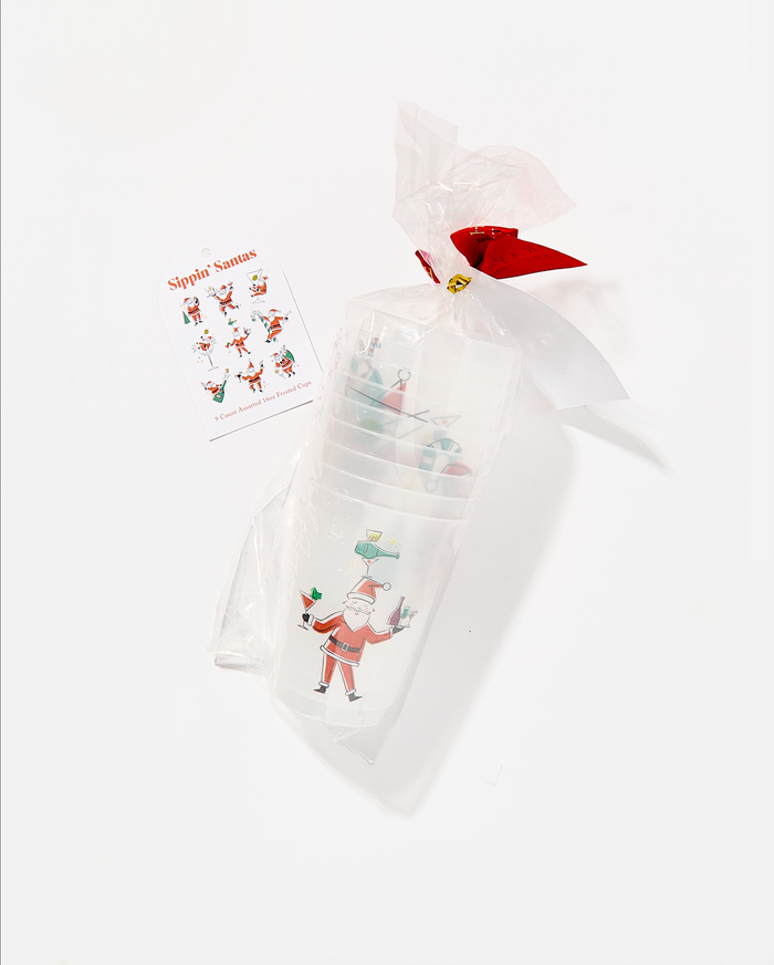 Sippin' Santas Frosted Cups / 9 Cups - Christmas
