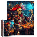 Skeleton Pirate Captain Treasure Cabin Jigsaw Puzzle