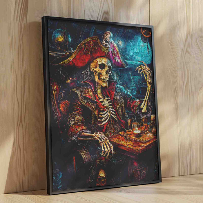 Skeleton Pirate Captain Treasure Cabin Jigsaw Puzzle
