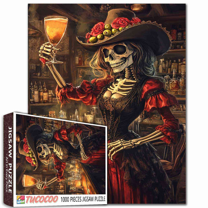 Skeleton Toast Celebration Jigsaw Puzzle