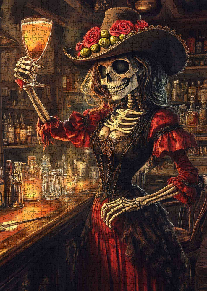 Skeleton Toast Celebration Jigsaw Puzzle