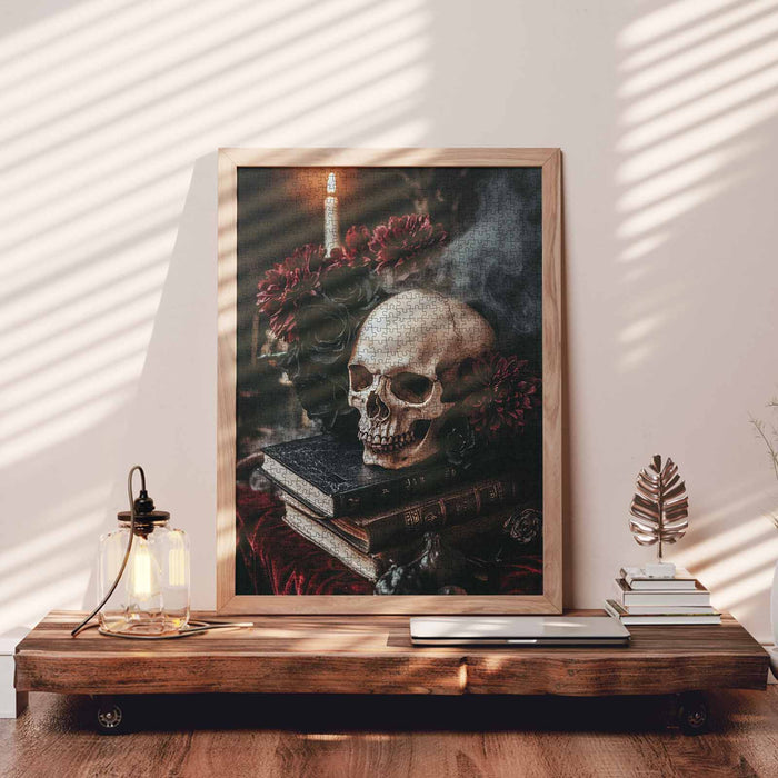 Skull Roses Candlelight Jigsaw Puzzle