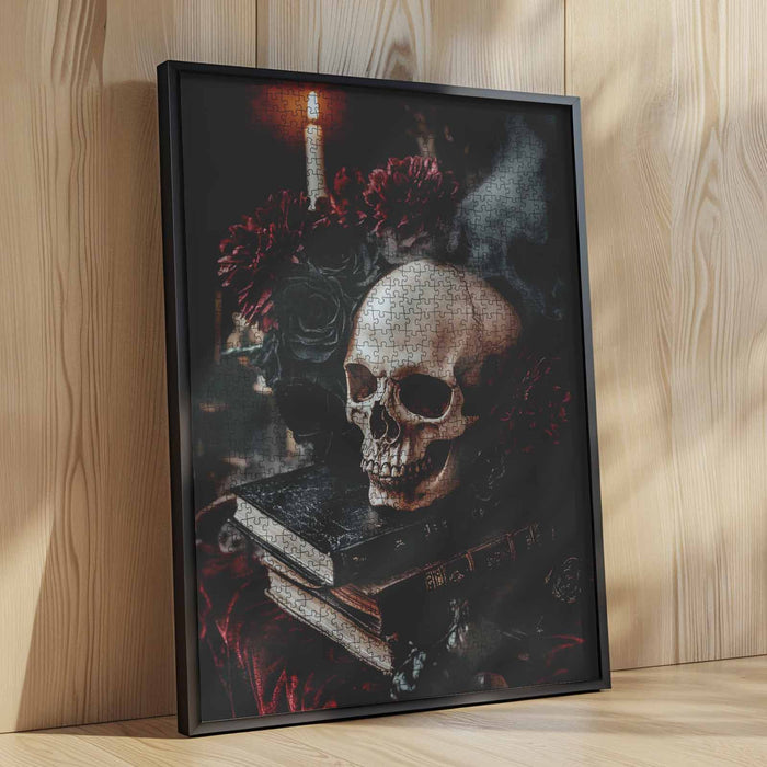 Skull Roses Candlelight Jigsaw Puzzle