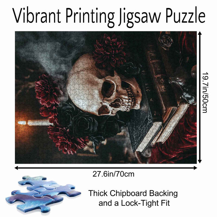 Skull Roses Candlelight Jigsaw Puzzle