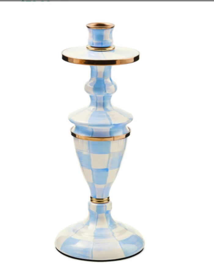 Sky Blue Check Medium Candlestick