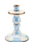 Sky Blue Check Small Candlestick