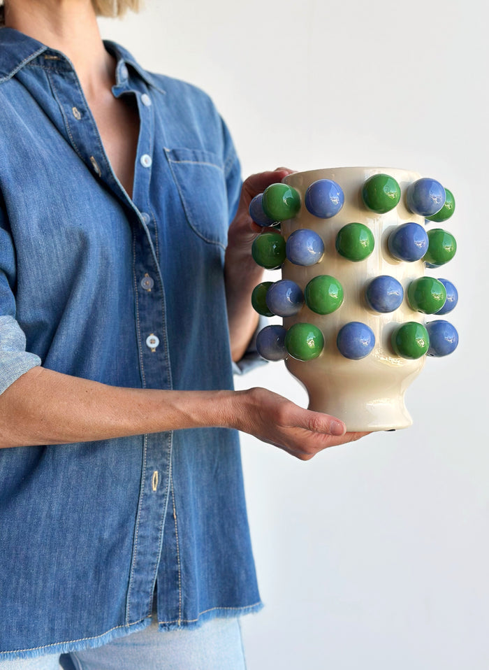 Small Bubble Vase - Green and Blue