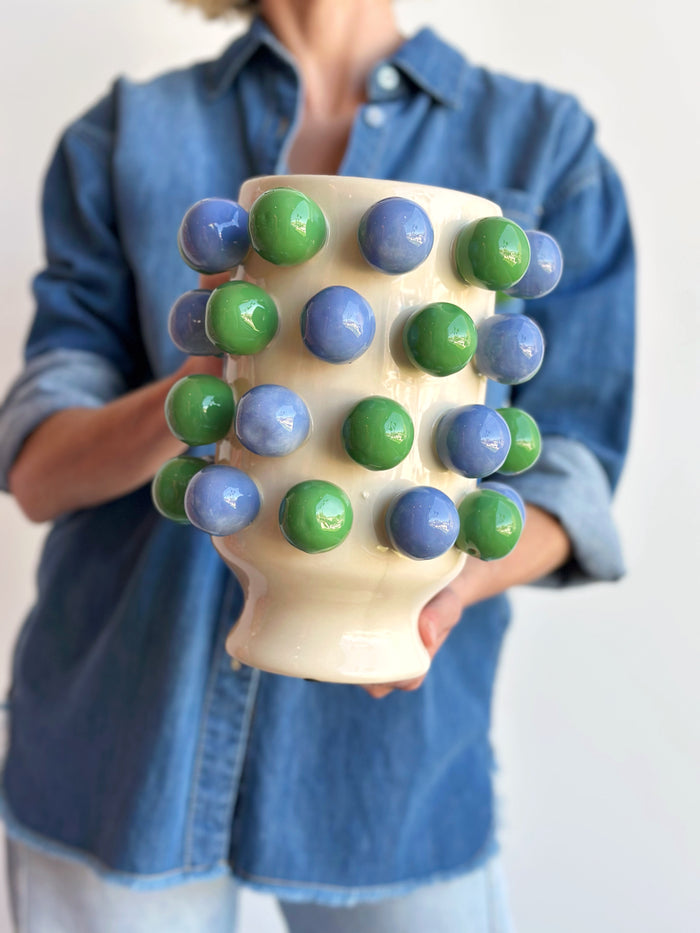 Small Bubble Vase - Green and Blue