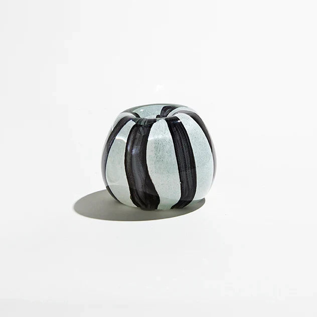 Small Candy Candlestick Holder - Black / White