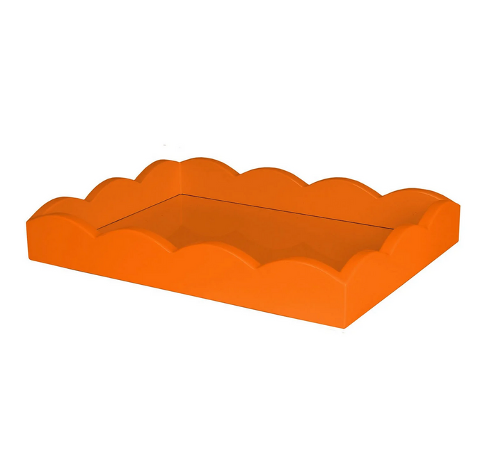 Small Scalloped Serving Tray, Orange