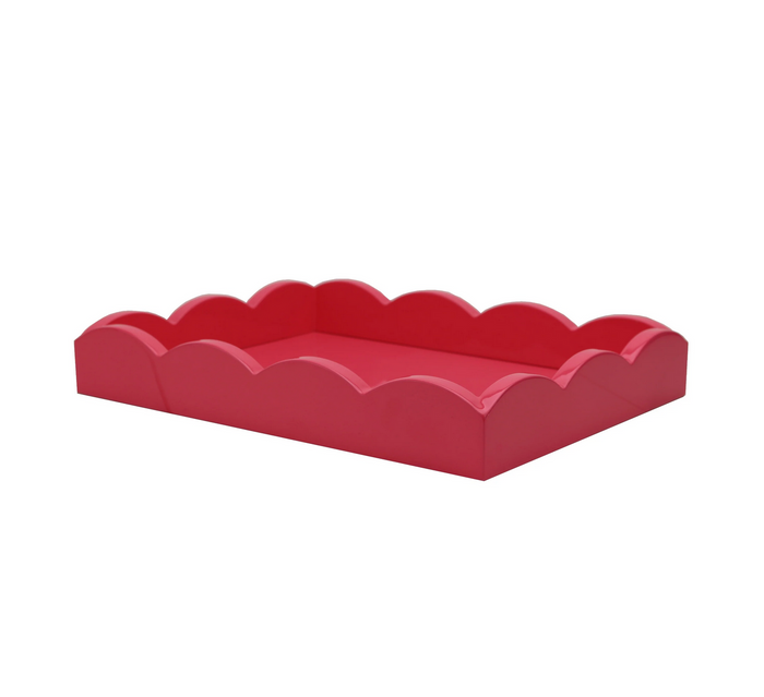 Small Scalloped Serving Tray, Watermelon