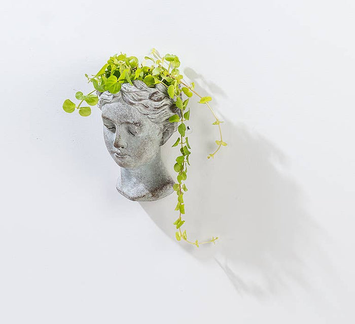 Small Woman Head Wall Planter-6.5"H