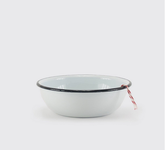 Snow White Bowl,  Enamelware