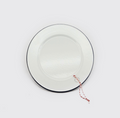 Snow White Dinner Plate, Enamelware