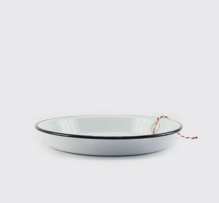 Snow White Pasta Bowl, Enamelware
