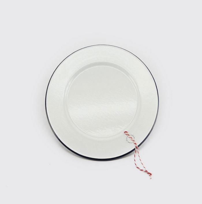 Snow White Salad Plate, Enamelware