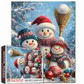 Snowman Family Gathering Jigsaw Puzzle