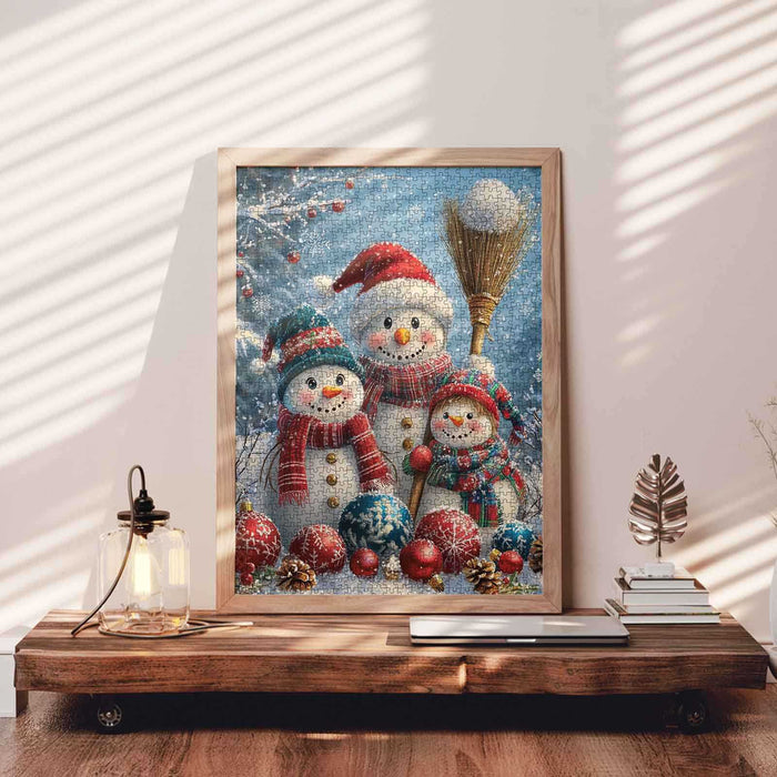 Snowman Family Gathering Jigsaw Puzzle