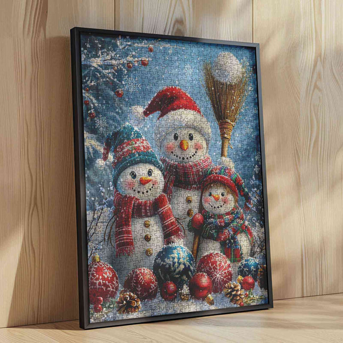 Snowman Family Gathering Jigsaw Puzzle