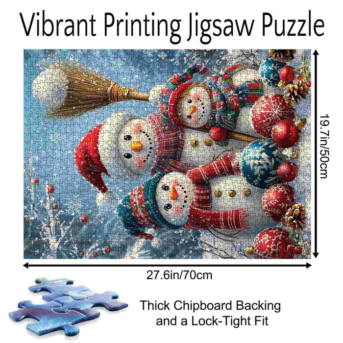 Snowman Family Gathering Jigsaw Puzzle