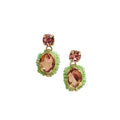 Solstice Gem Earring - Green + Peach