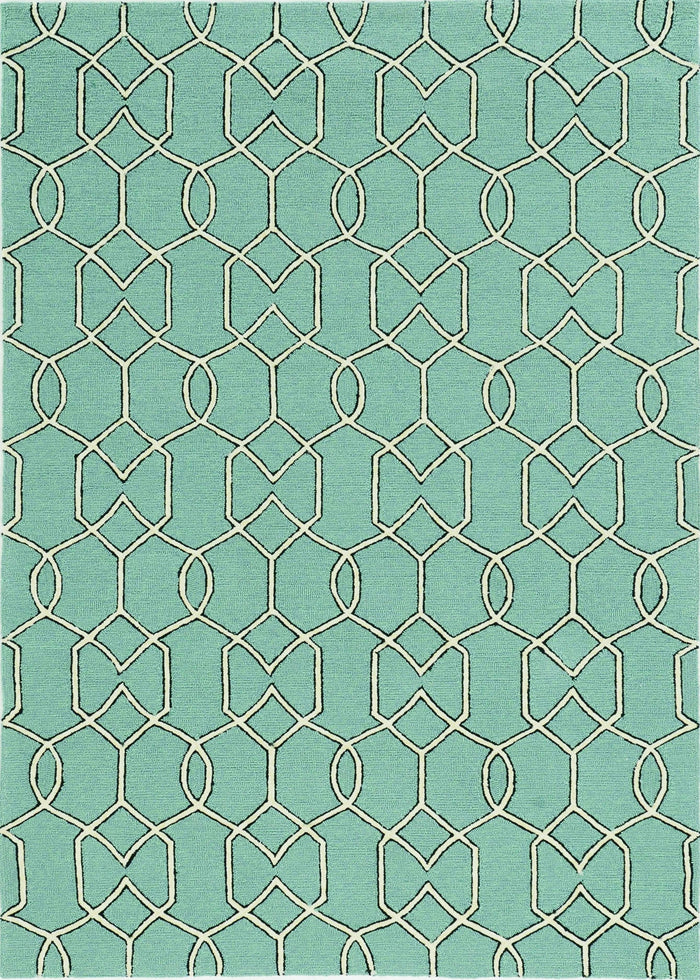 Spa Trellis and Diamond Coastal Rug