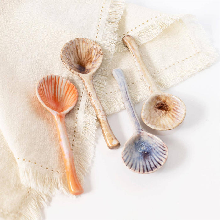 Spoons - Scallop Shell Multi Color Glaze