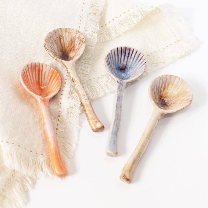 Spoons - Scallop Shell Multi Color Glaze