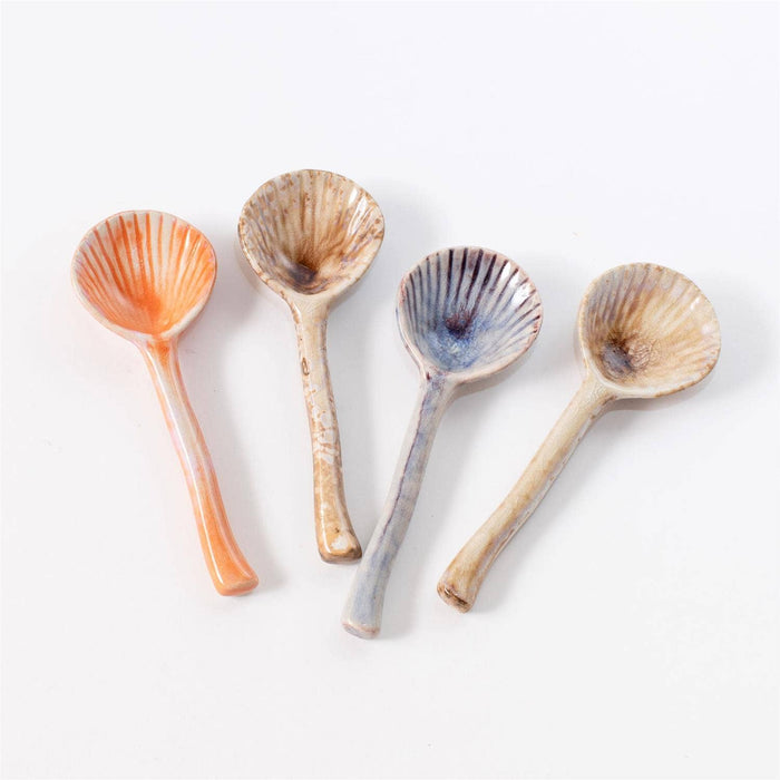 Spoons - Scallop Shell Multi Color Glaze
