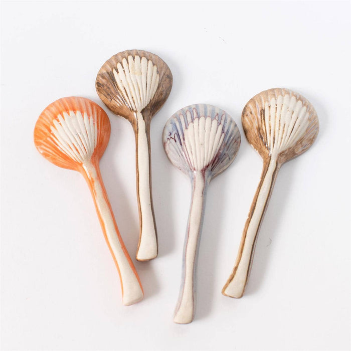 Spoons - Scallop Shell Multi Color Glaze