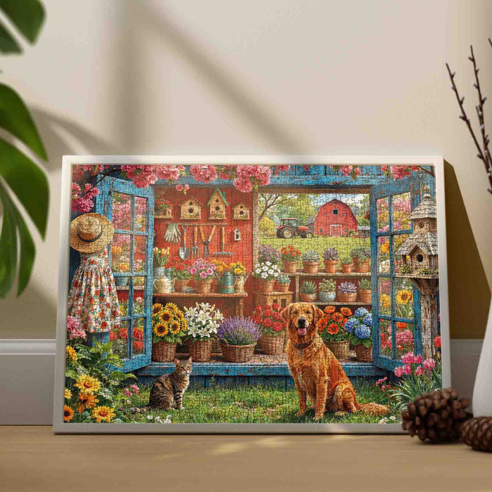 Spring Farm Garden Greenhouse Jigsaw Puzzle