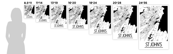 St Johns Map Poster - nl Map Print - Art Deco Series