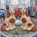 STAFFORDSHIRE DOGS- ORANGE-PAIR