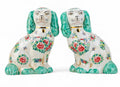 Staffordshire Dogs-Green Rose Medallion