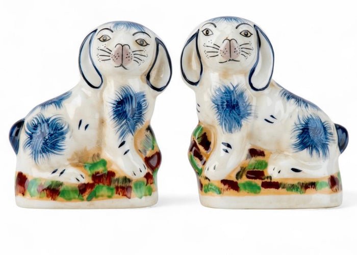 Staffordshire Small Bunny Pair-Blue