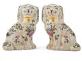 Staffordshire Small Dog Rose Medallion -Pair