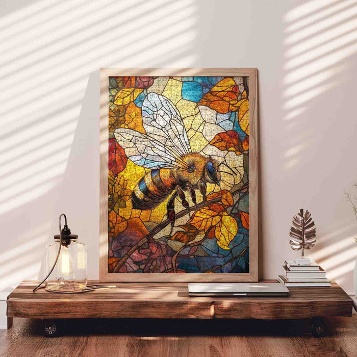 Stained Glass Bee Jigsaw Puzzle