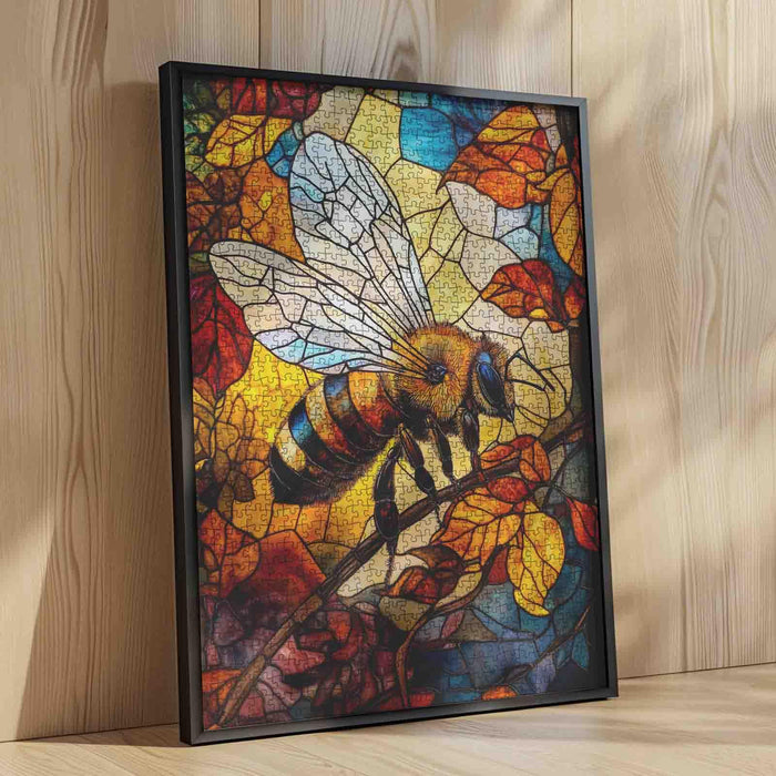 Stained Glass Bee Jigsaw Puzzle