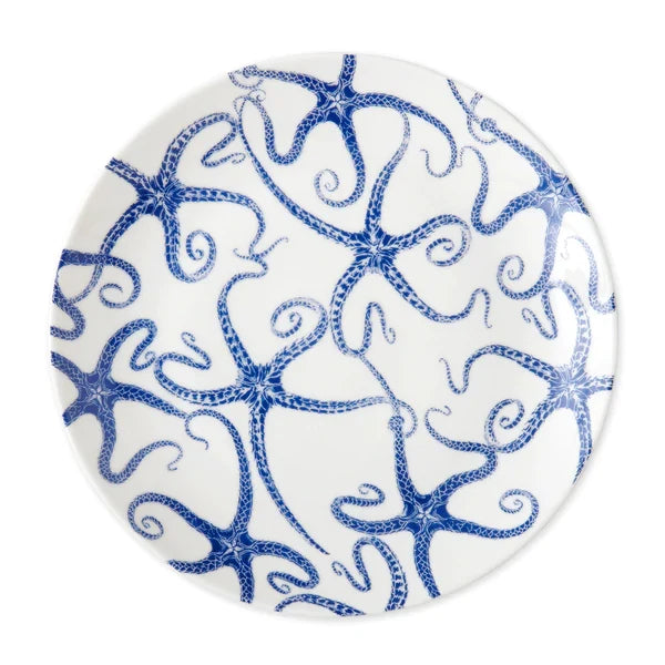 Starfish Blue Coupe Dinner Plate • Coastal Compass Home Decor